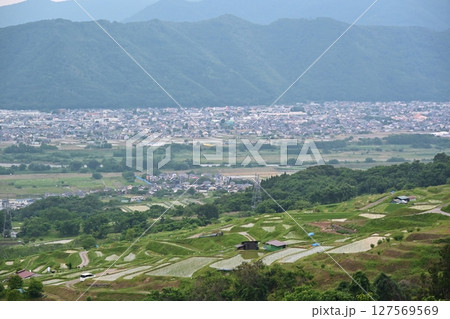 姨捨駅ホームからの風景 長野 姨捨駅ホームからの風景 長野 127569569