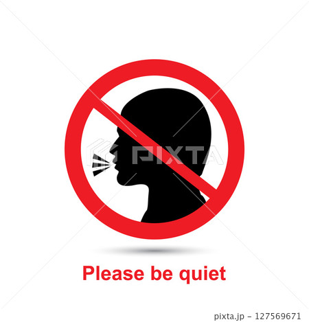 Stop talking vector sign 127569671