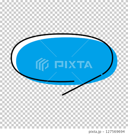 Simple speech bubble illustration, horizontal, oval 127569694