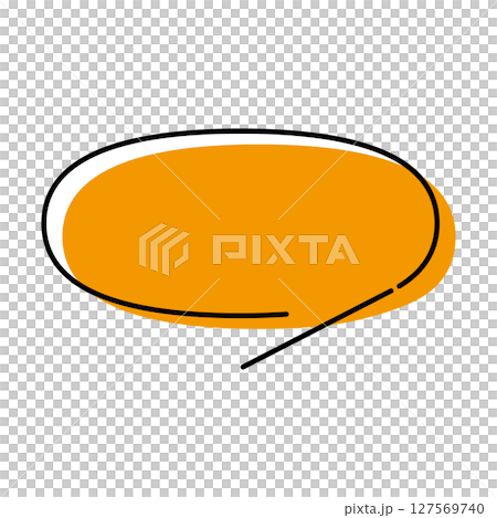 Simple speech bubble illustration, horizontal, oval 127569740