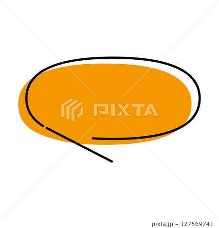 シンプルな吹き出しのイラスト　横長　楕円形 127569741