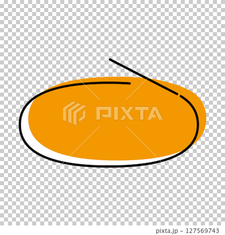 シンプルな吹き出しのイラスト　横長　楕円形 127569743