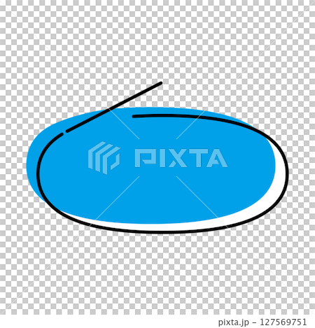 Simple speech bubble illustration, horizontal, oval 127569751