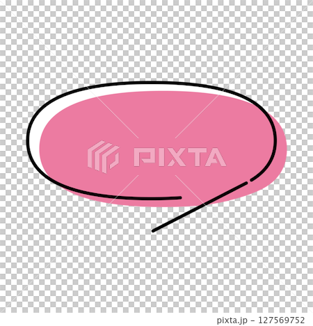Simple speech bubble illustration, horizontal, oval 127569752