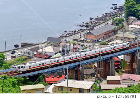 東海道本線 根府川-早川 JR東日本 クモヤE491系(勝田) Easti-E 東海道本線 根府川-早川 JR東日本 クモヤE491系(勝田) Easti-E 127569791