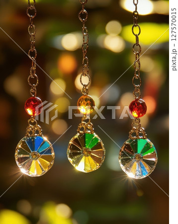 Elegant Colorful Crystal Suncatchers Hanging Decor Rainbow red art gem blue gold home glass beads 127570015