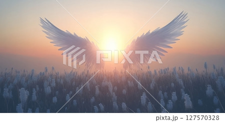 Serene Angel Wings Sunset Field Peaceful Sunrise Soft Light Dreamy Spiritual Sky Art Hope Pink Grace Serene Angel Wings Sunset Field Peaceful Sunrise Soft Light Dreamy Spiritual Sky Art Hope Pink Grace 127570328