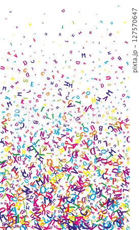 Scattered letters of latin alphabet. Colorful 127570647