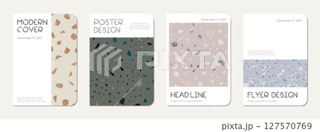 School diary cover design. Terrazzo abstract 127570769
