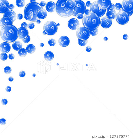 Magnesium round capsules scattered randomly. 127570774