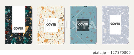School notebook cover design. Terrazzo abstract 127570809