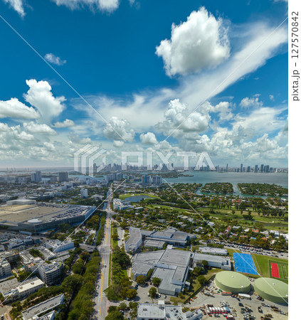 American southern architecture of Miami Beach. South Beach high luxurious hotels and apartment buildings. Tourist infrastructure in southern Florida, USA American southern architecture of Miami Beach. South Beach high luxurious hotels and apartment buildings. Tourist infrastructure in southern Florida, USA 127570842