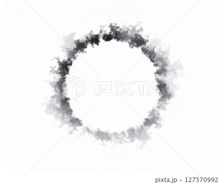 Abstract Grey Smoke Circle Design on White Background Abstract Grey Smoke Circle Design on White Background 127570992