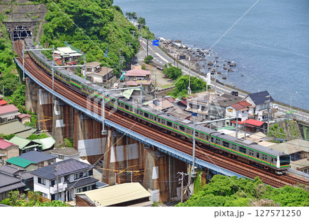 東海道本線 早川-根府川 JR東日本 E233系3000番台 E17編成(国府津) 東海道本線 早川-根府川 JR東日本 E233系3000番台 E17編成(国府津) 127571250