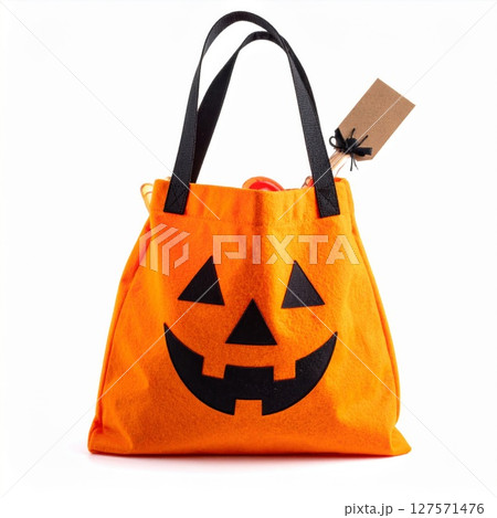 Orange Felt Halloween Pumpkin Treat Bag 127571476