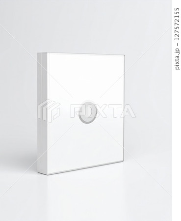 White Square Wall Switch Plate with Round Button 127572155
