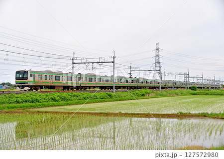 東北本線　東鷲宮－栗橋　JR東日本　E231系1000番台　S-23編成（国府津） 127572980