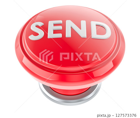 SEND red push button. 3D rendering 127573376