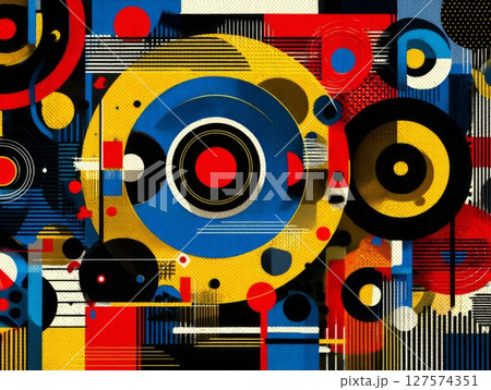 Abstract Geometric Composition with Vibrant Circles 127574351