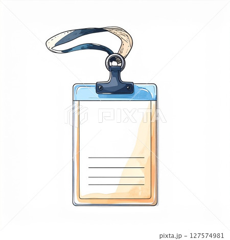 Blank ID Card Watercolor Illustration 127574981