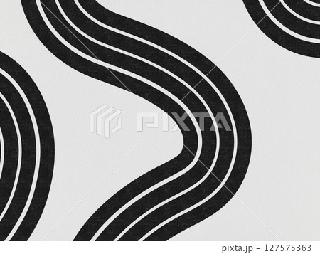 Abstract black white wavy line pattern background geometric design template card element minimalistic vertical horizontal 127575363