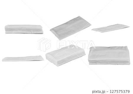 Tissue paper on white background single Tissue paper on white background single 127575379