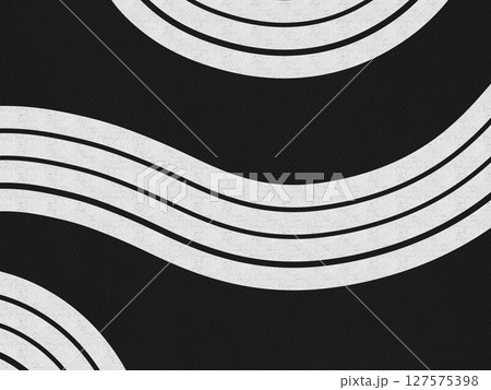 Abstract black white wavy line pattern background geometric design template card element minimalistic vertical horizontal 127575398