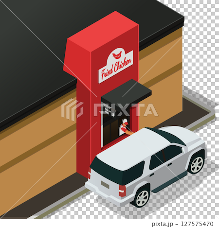 Fast food drive thru close up 127575470