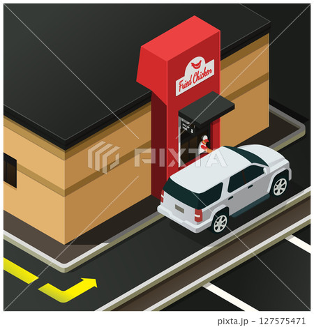 Fast food drive thru 127575471