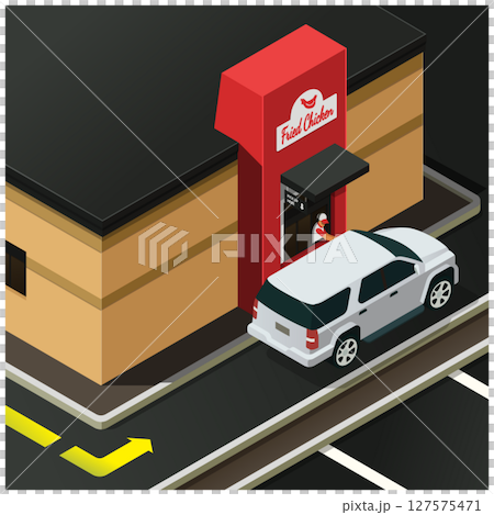 Fast food drive thru 127575471