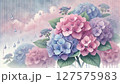 紫陽花と雨粒 127575983
