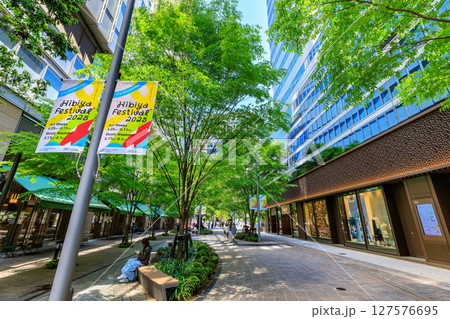 東京　千代田区　有楽町の都市風景　日比谷仲通り 127576695