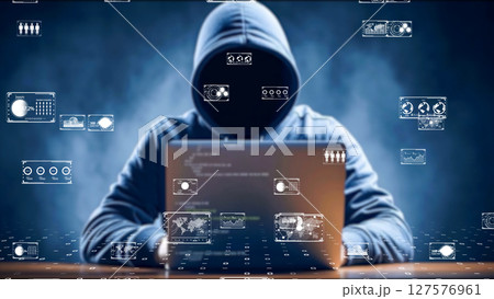 ハッカー空間、監視、制御、デジタル窃盗のコンセプト 127576961