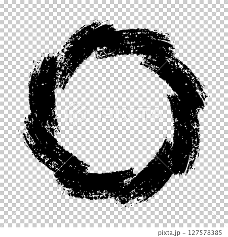 墨で描いた抽象的な丸いフレームのベクターイラスト6 墨で描いた抽象的な丸いフレームのベクターイラスト6 127578385