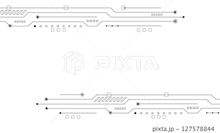 テクノロジー、IT、電子回路などをイメージした抽象的なイラスト テクノロジー、IT、電子回路などをイメージした抽象的なイラスト 127578844