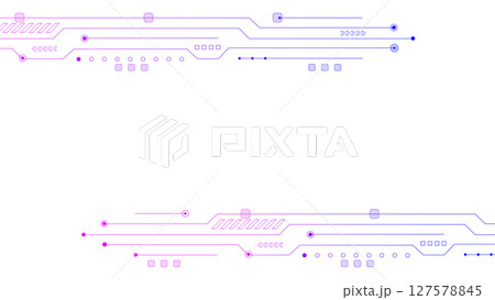 テクノロジー、IT、電子回路などをイメージした抽象的なイラスト テクノロジー、IT、電子回路などをイメージした抽象的なイラスト 127578845