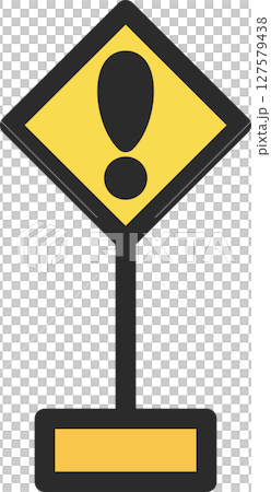 Single illustration of a mini sign with a pole - Other dangers 127579438