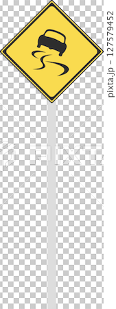 帶有桿標誌的單幅插圖：濕滑 127579452