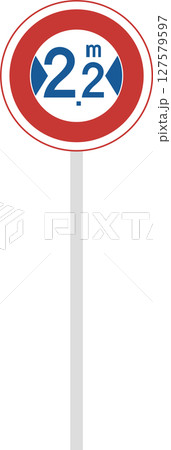 ポール付きの標識の単品イラスト　最大幅 127579597