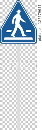 帶有桿標誌的單一插圖：人行橫道 127579631
