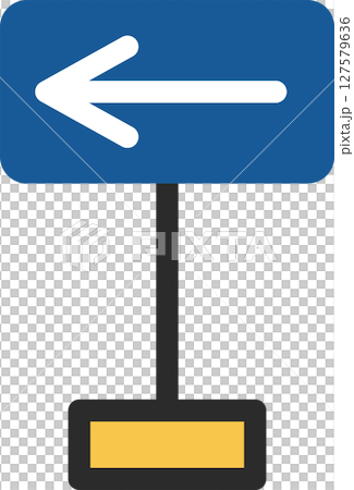 ポール付きのミニ標識の単品イラスト 一方通行 ポール付きのミニ標識の単品イラスト 一方通行 127579636