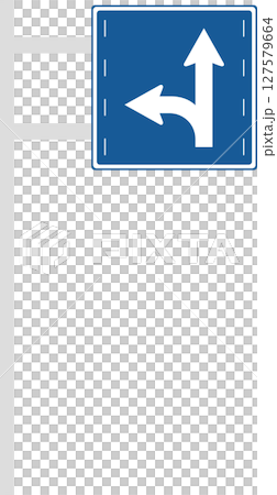 Illustration of a single mini sign with a pole - Traffic divisions by direction of travel Illustration of a single mini sign with a pole - Traffic divisions by direction of travel 127579664