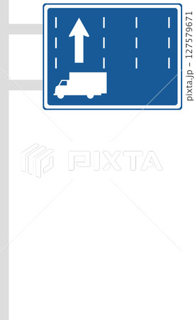 ポール付きの標識の単品イラスト 特定の種類の車両の通行区分 ポール付きの標識の単品イラスト 特定の種類の車両の通行区分 127579671