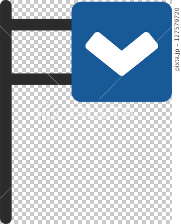 Single illustration of a mini sign with a pole: Safety zone 127579720