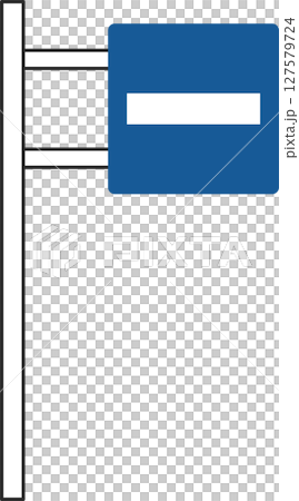Single illustration of a simple sign with a pole: Stop line 127579724
