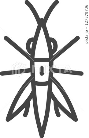 線画ミニ昆虫の単品アイコン　ショウリョウバッタ 127579736