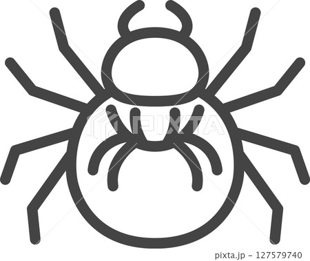 線画ミニ昆虫の単品アイコン ダニ 線画ミニ昆虫の単品アイコン ダニ 127579740