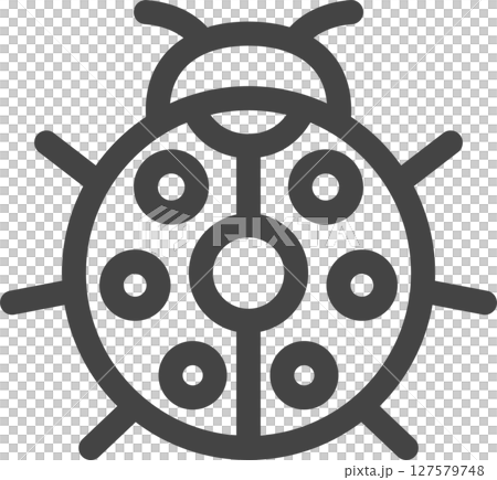 線條畫迷你昆蟲單圖示瓢蟲 127579748