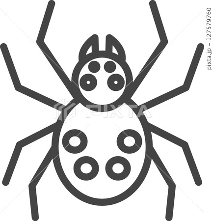 線画ミニ昆虫の単品アイコン　ハエトリグモ 127579760
