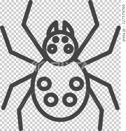 線画ミニ昆虫の単品アイコン　ハエトリグモ 127579760